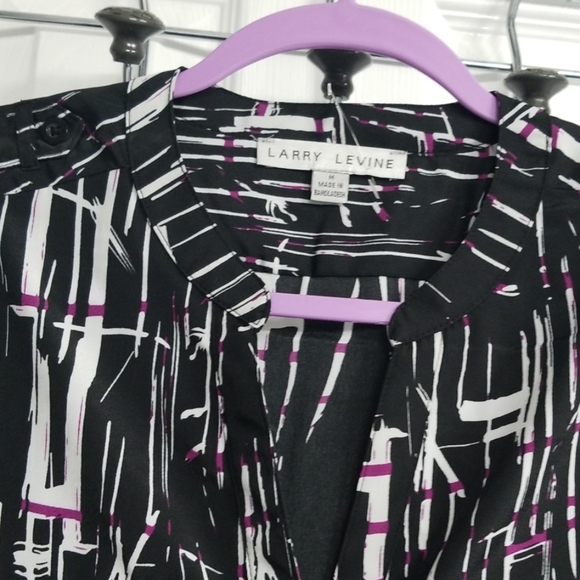 Multi Colored Blouse Button Down V-Neck - Picture 3 of 6